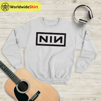 Nine Inch Nails NIN Logo Sweatshirt Nine Inch Nails Shirt Rocker Shirt - WorldWideShirt