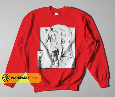 Zero Two 002 Sweatshirt Darling in the Franxx Shirt Anime Shirt - WorldWideShirt