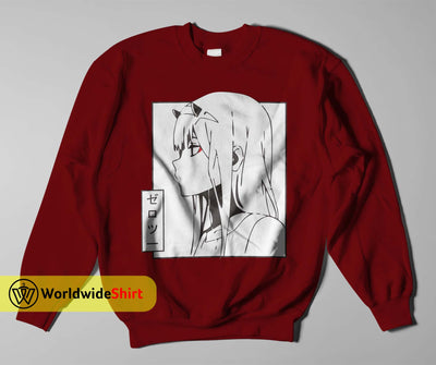 Zero Two 002 Sweatshirt Darling in the Franxx Shirt Anime Shirt - WorldWideShirt