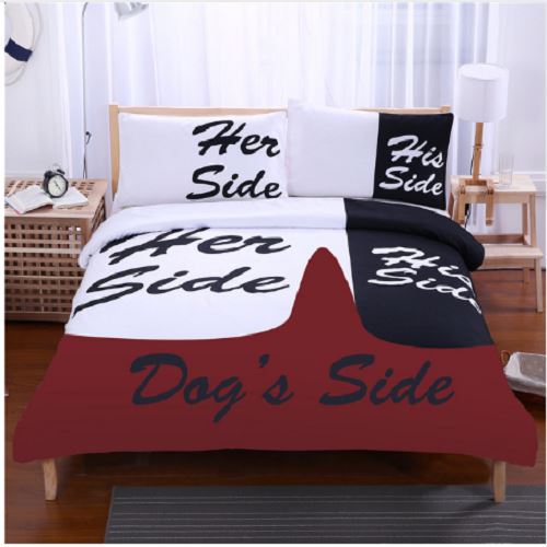 worm paus Trouwens Bedding Set His Side & Her Side With Dog