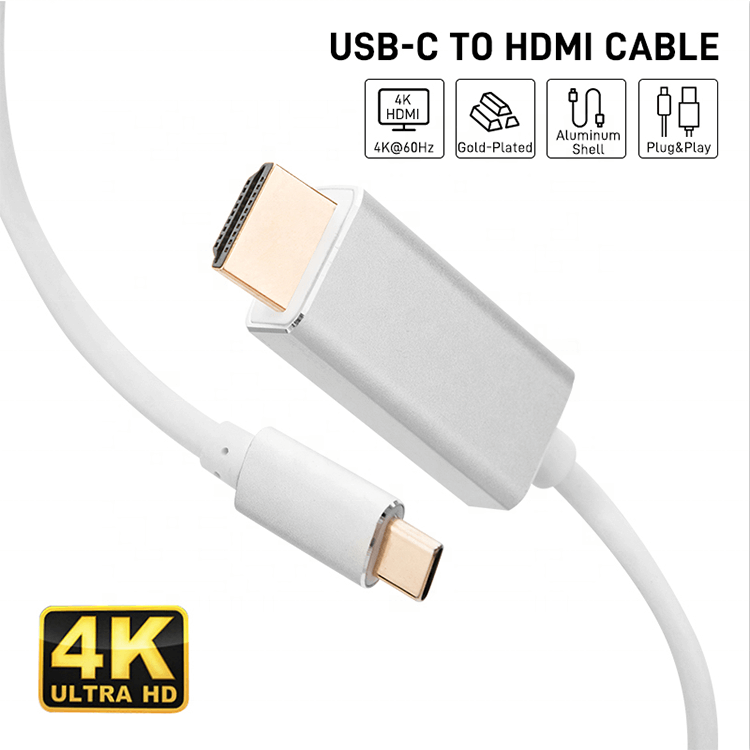 Sportschool wedstrijd delicaat USB-C naar HDMI Kabel 4k@60hz, 1.8m, Gold plated, Aluminium Shell kopen? -  KKS Kabelshop
