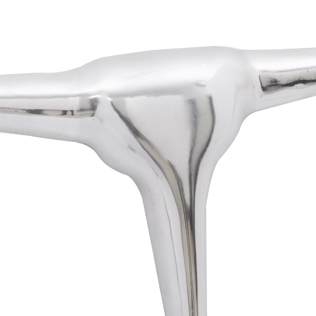 vidaXL Bull Head Decor Aluminum Horns Wall Decoration 28.3"/37.8"/49.2" Silver