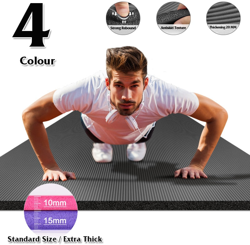 200CM 15MM High Quality Extra Sport Thick NRB Non-Slip Yoga Mats For  Fitness Pilates Gym Home Fitness Camping Tasteless Pad - AliExpress