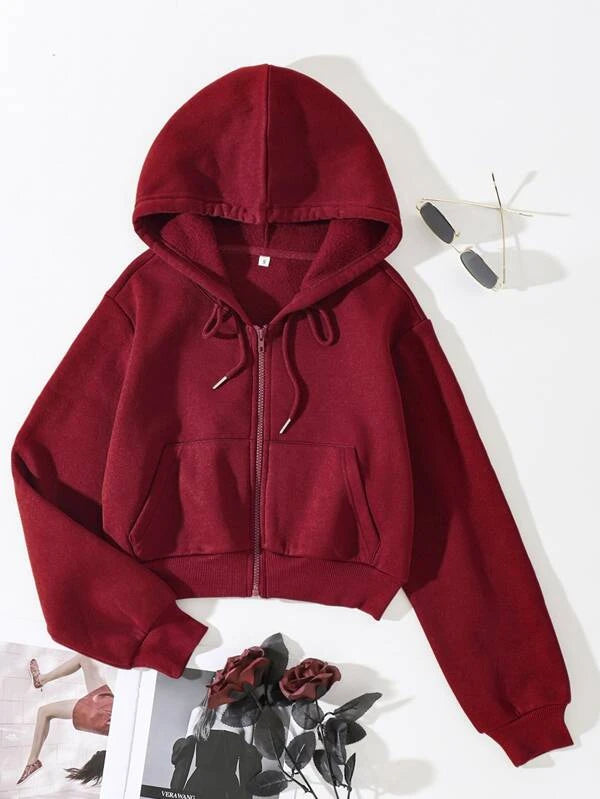 Crop Zipper Hoodie