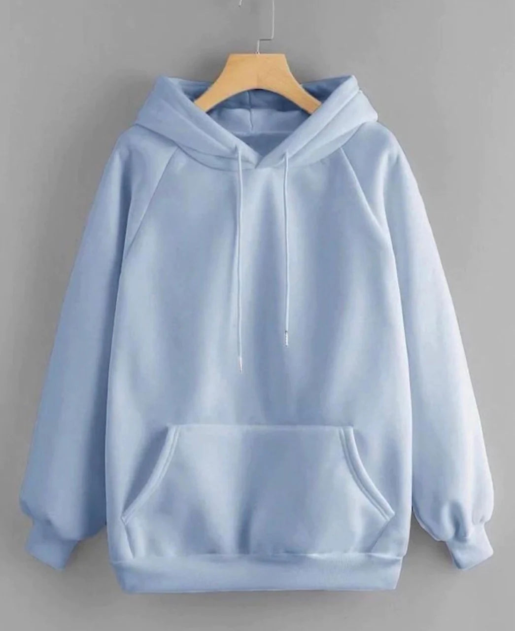 Baby Pink & Blue Plain Hoodie