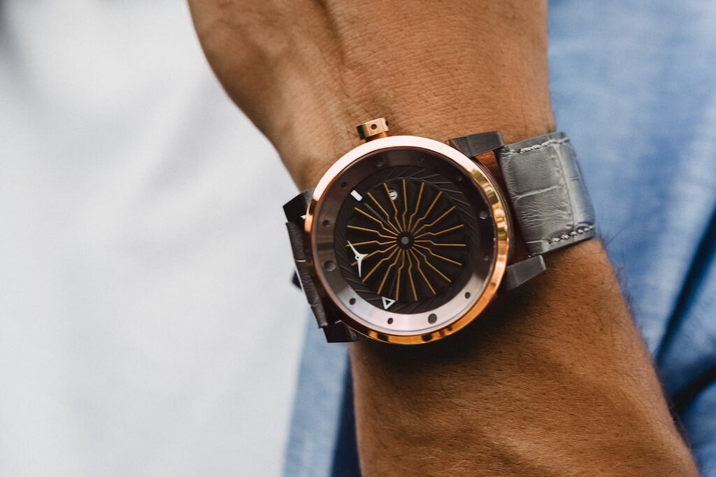  ZINVO Blade Fusion Rose Gold Mens Luxury Nice Watch