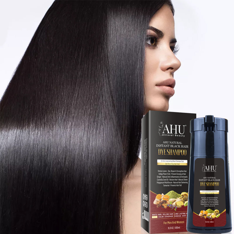 AHU Natural Instant Black Hair Dye Shampoo – AHU CARE
