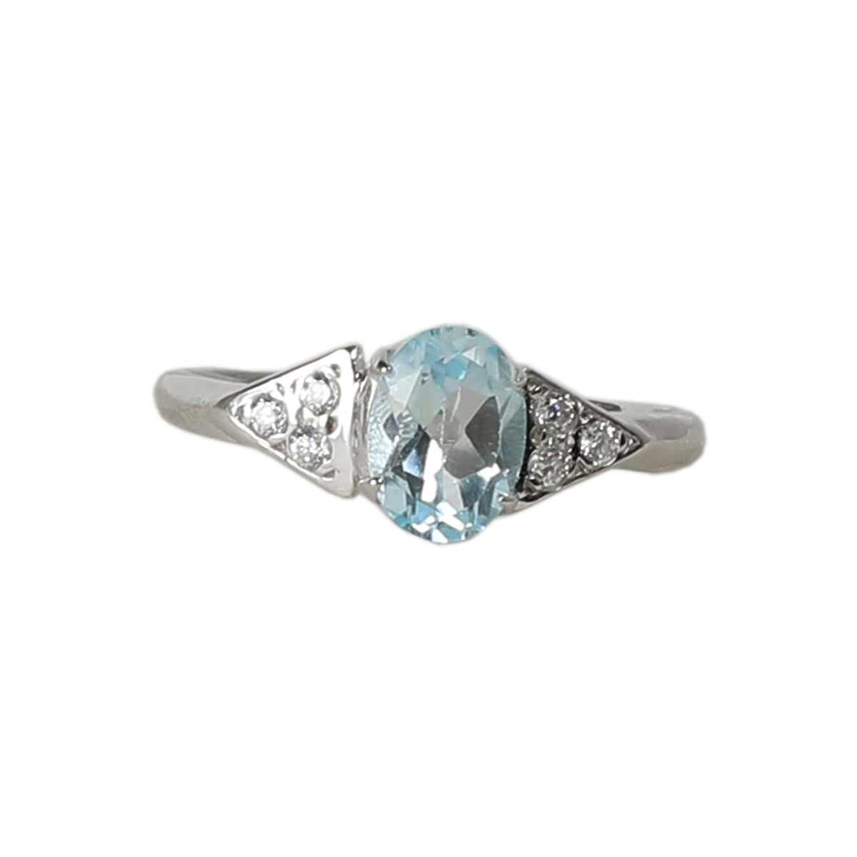 swiss blue topaz silver ring