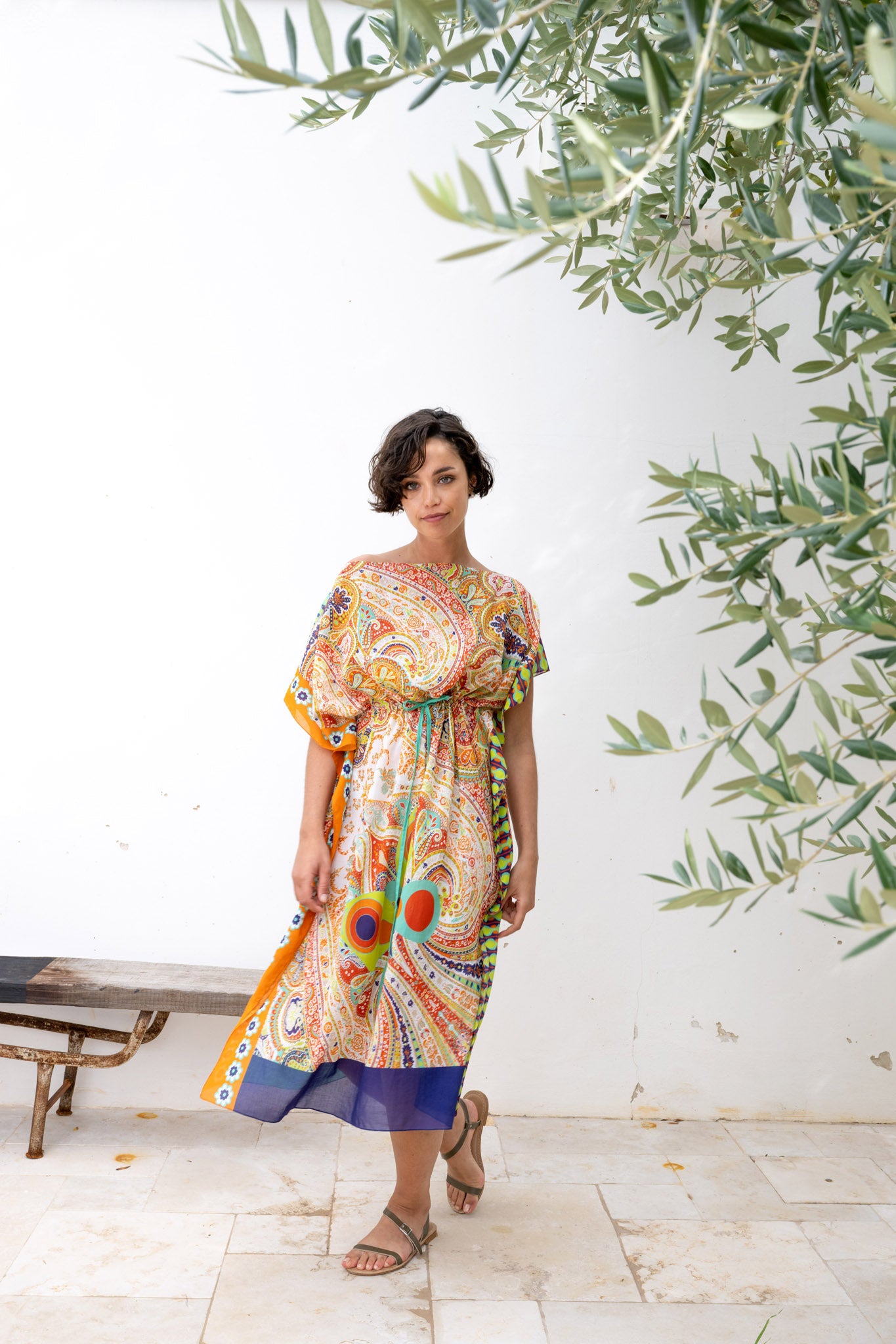 Versterker bord Kritisch Katoenen dames jurk kaftan REBECCA gemaakt in Italië | K&J – Kate & Jules