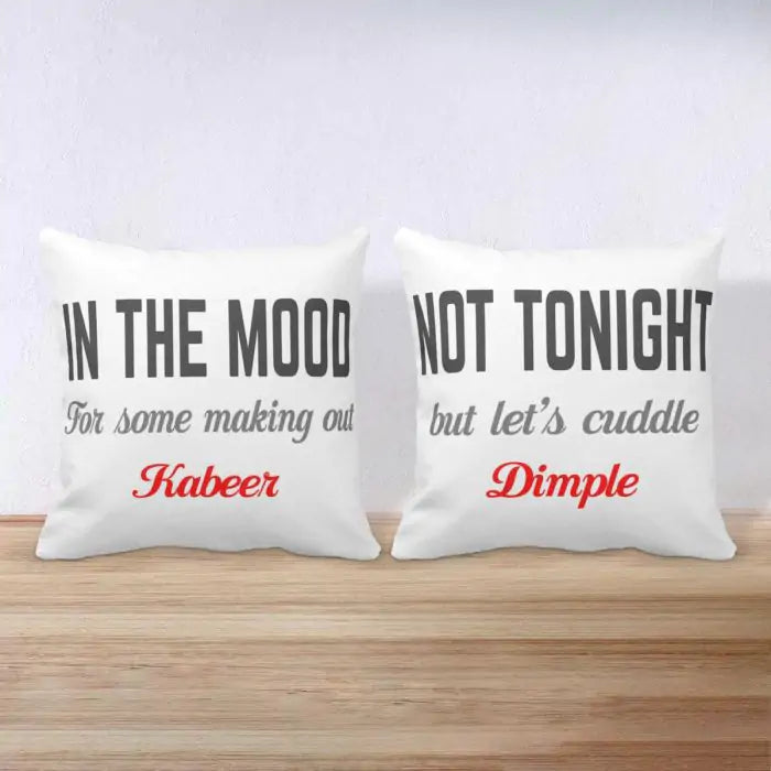 Personalised Let's Cuddle Tonight Cushion - Set of 2