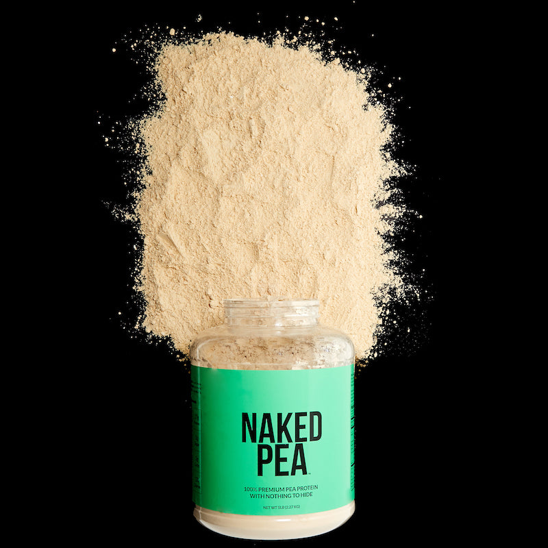 Naked Pea product against a black floor background