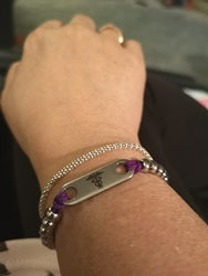 Ladies purple medical ID bracelet