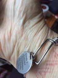 Ladies stainless steel medical id bangle bracelet