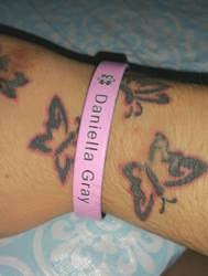 Medical ID silicone wristband custom engraved name pink black