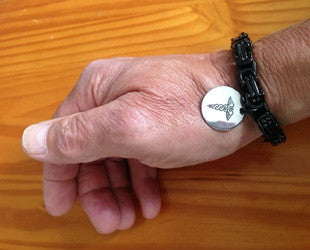 Mens medical alert bracelet black custom engraved