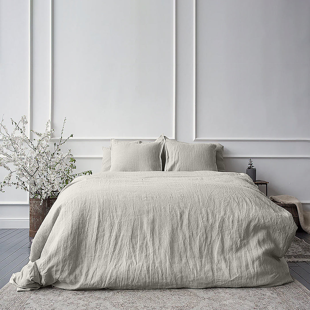 Vintana LinenLuxe Linen King SizeBedsheet (108 x 108 Inch) with 2 Pillow Covers (18 x 27 Inches) SAGE
