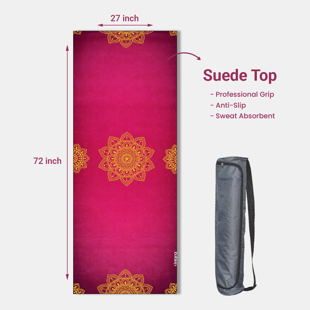 Yoga Mat Natural Rubber 72 inch x 27 inch X 6MM ,Zen Serenity