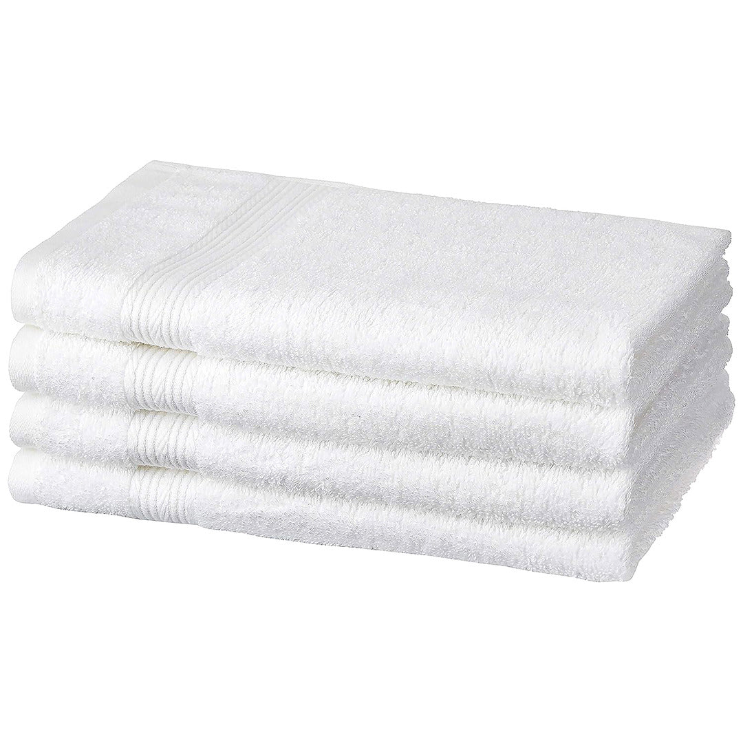 SUPREME 100% Cotton HAND TOWEL,( PACK OF 4)500 GSM, WHITE