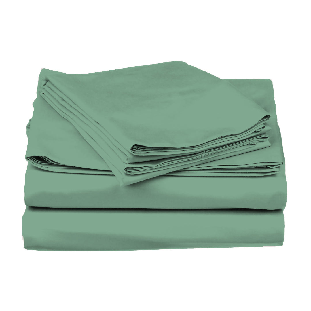 PASTELS 100% Cotton KING Size Bedsheet, 300 TC, GREEN
