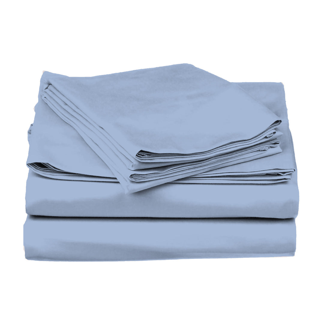 PASTELS 100% Cotton KING Size Bedsheet, 300 TC, BLUE