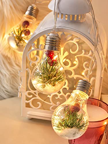 christmas tree snow globe string lights