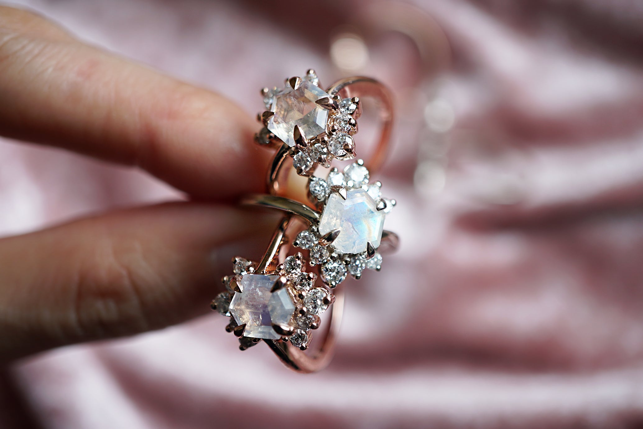 rosie moonstone diamond ring