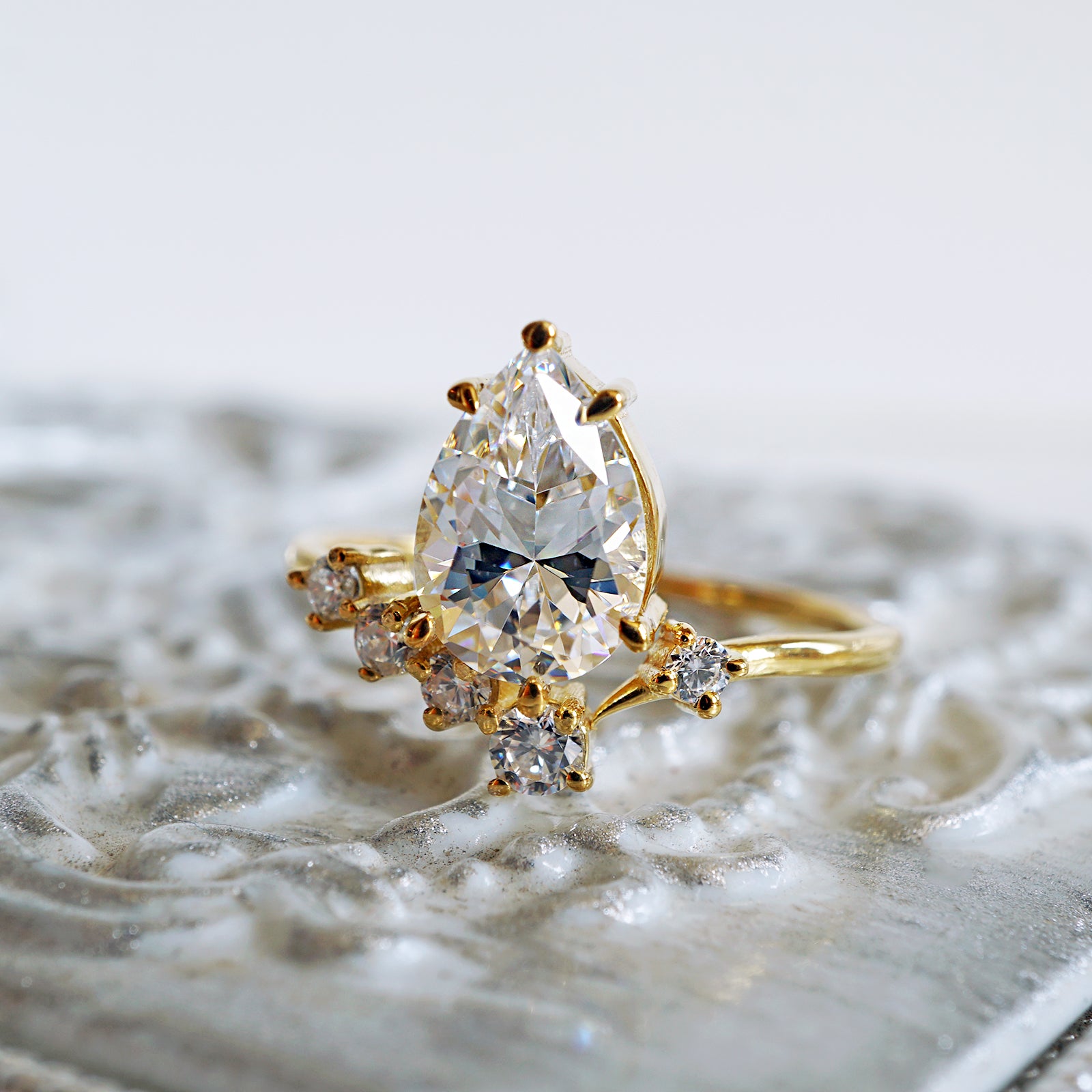 Majesty Pear Diamond Cluster Ring, 1.2ct