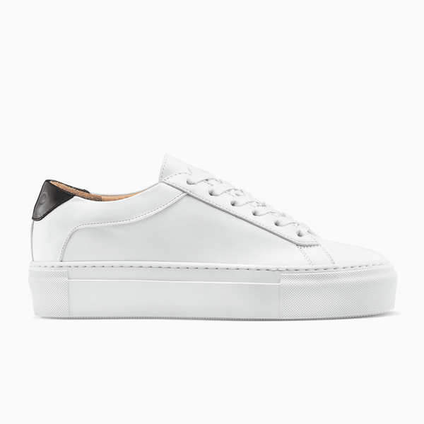 platform white leather sneakers