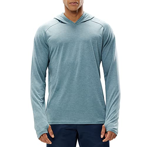 UV Protection Shirt Quick Dry Athletic Loose Fit with Thumbholes Haimont Men's Long Sleeve Lightweight Sun Hoodie UPF 50 