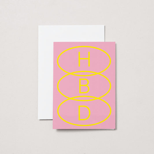 HBD Pink- Happy Birthday Card | Typographic Birthday Card | Colourful Birthday Card