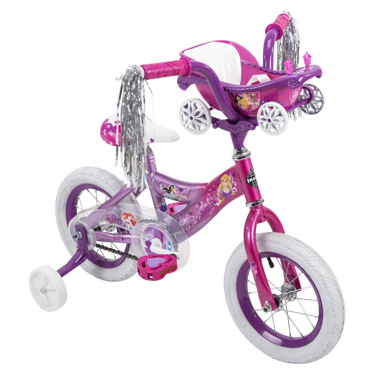 Disney Princess Girls' 12" Bike with Doll Carrier Kids Bicycle Training Wheels 