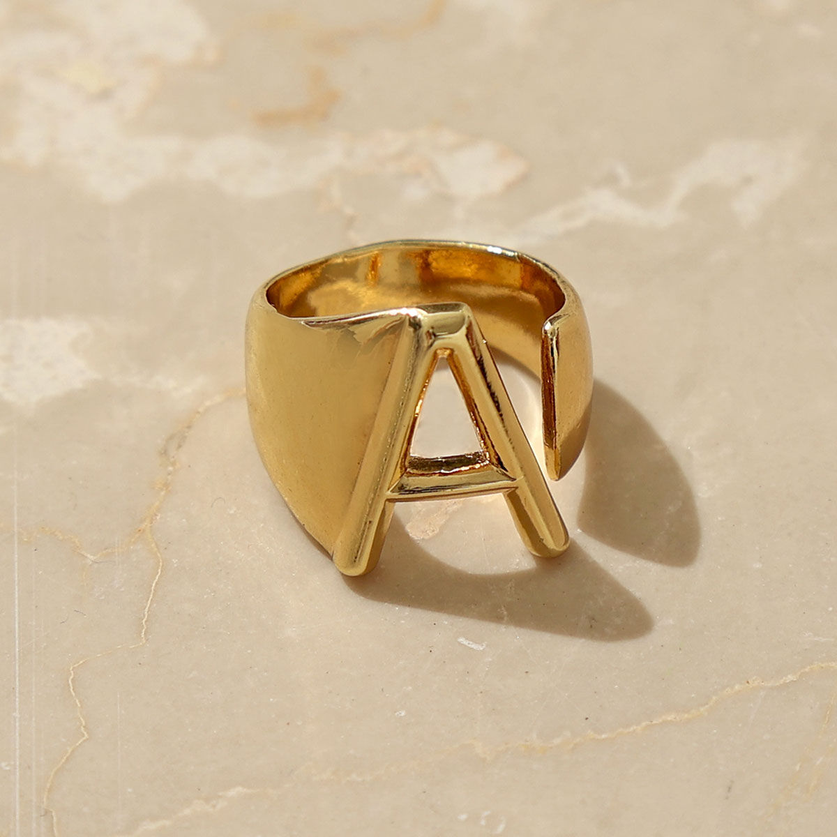 A Initial Gold Letter Ring – www.pipabella.com