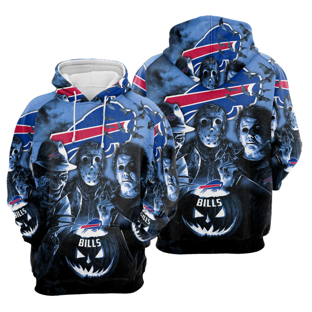 Electric Buffalo Bills Skull Hoodies Halloween Full Printed 3D Hoodie, Zip  Hoodie - Banantees