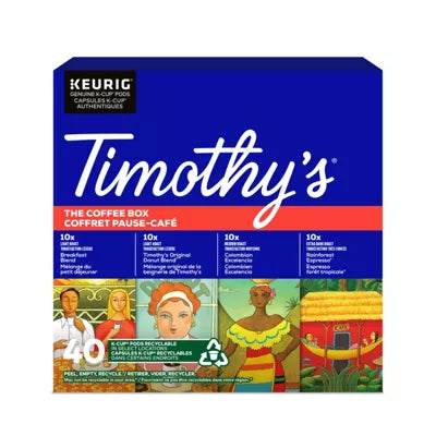 TIMOTHY'S VARIETY BOX COFFEE 40 COUNT
