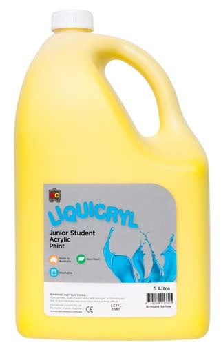 EC Jumbo Liquicryl Paint - 5Litre - Brilliant Yellow