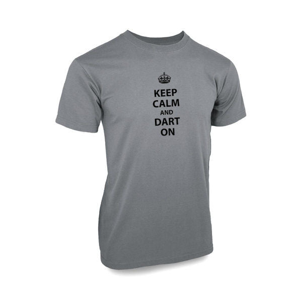 Adult Keep Calm and Dart On T-Shirt Grey