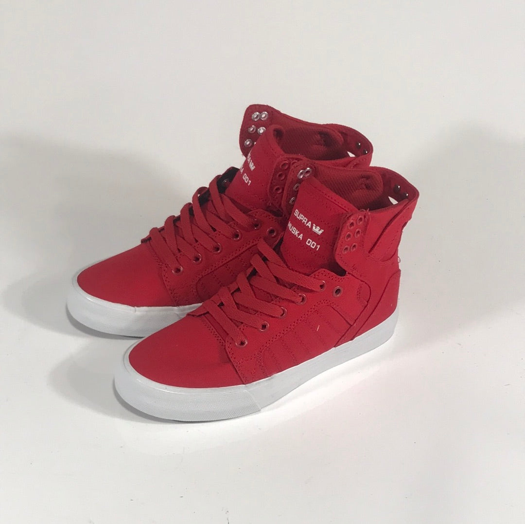 Oscuro Imperio Sur oeste Supra Skytop D Muska Red-White shoes – western-skate-co