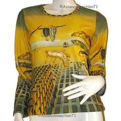 Salvador Dali DISINTEGRATION OF MEMORY Long Sleeve Art T Shirt Misses S M L XL