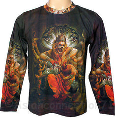 NARASIMHA VISHNU Hindu God LONG SLEEVE Fine Art Print T Shirt Mens M L XL