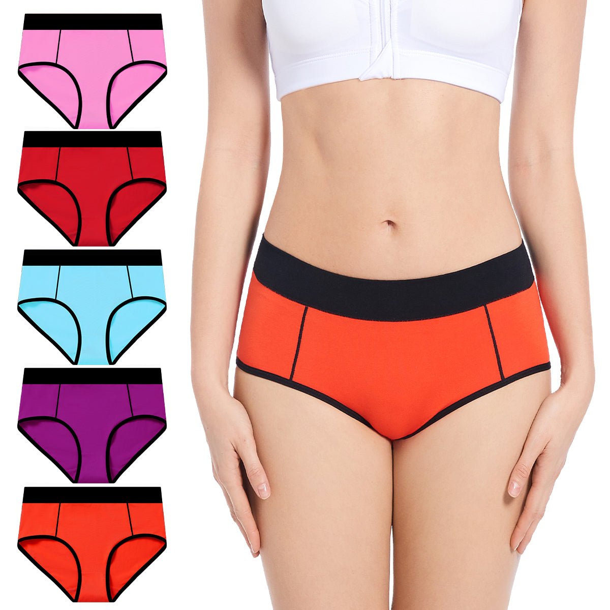 Women's High Waisted Cotton Underwear Soft Breathable Full