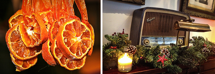 A collage of Christmas decorations at Food at 52.