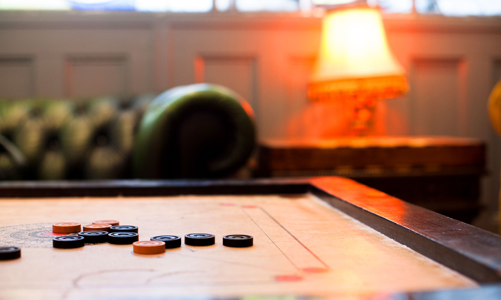 The carrom board in our upstairs lounge.