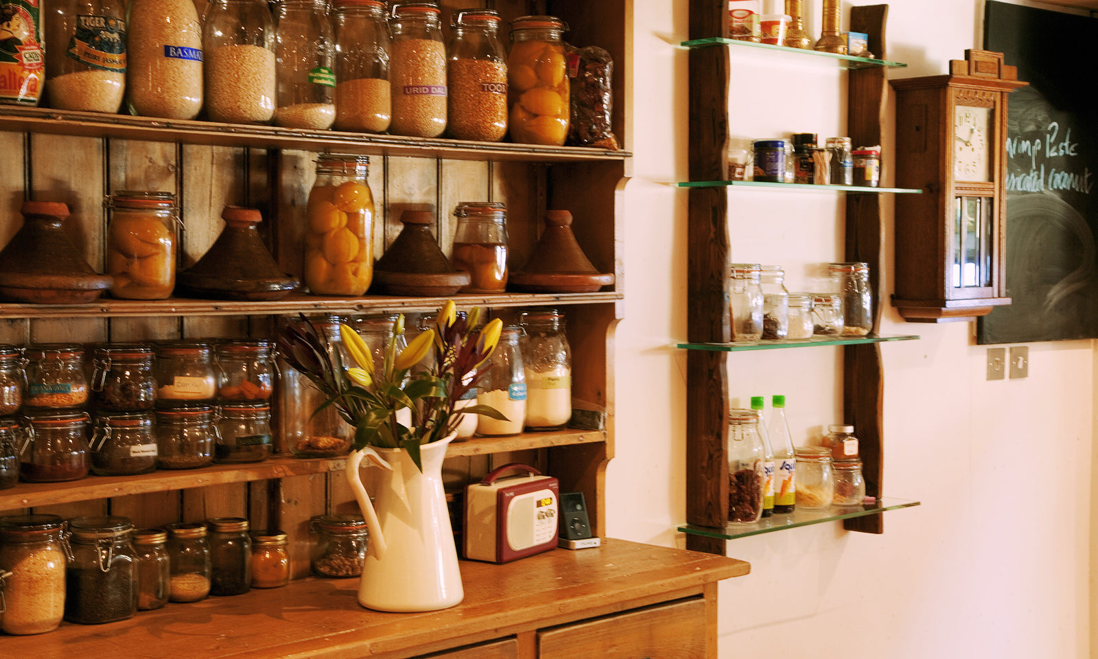 A stocked pantry adds a warm, homey feel to our kitchen venue.