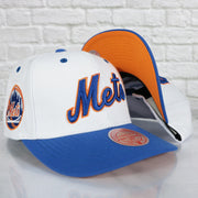 New York Mets Cooperstown "Mets" Jersey Script 1962 Mets logo side patch Evergreen Pro | White/Royal Snapback Hat