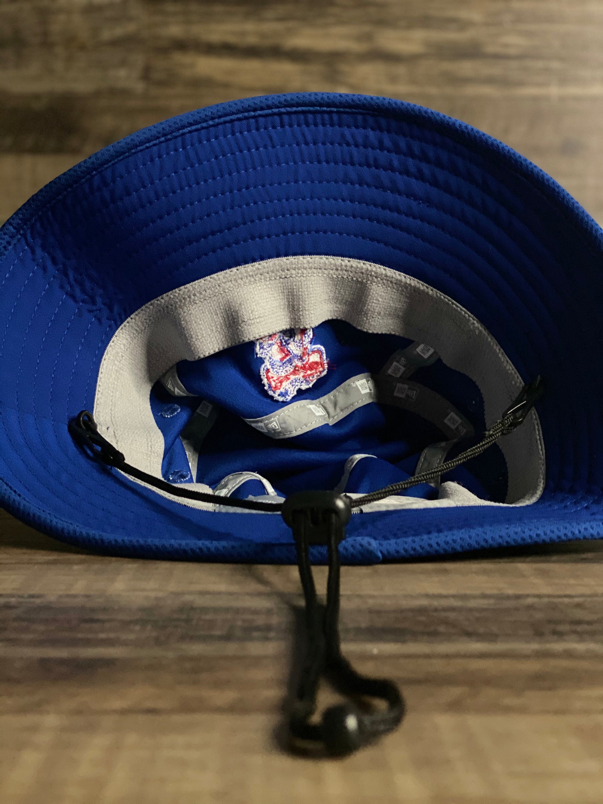 Under view  BUCKET HAT | PHILADELPHIA ATHLETICS | MLB CUSTOM HEADWEAR  VINTAGE LOGO ELEPHANT | BLUE NEW ERA