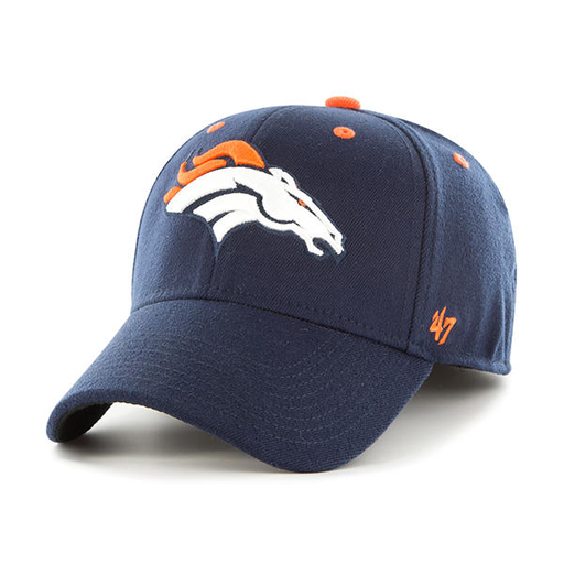 embroidered on the front of the denver broncos one size fits all stretch fit hat is the denver broncos logo embroidered in white and orange