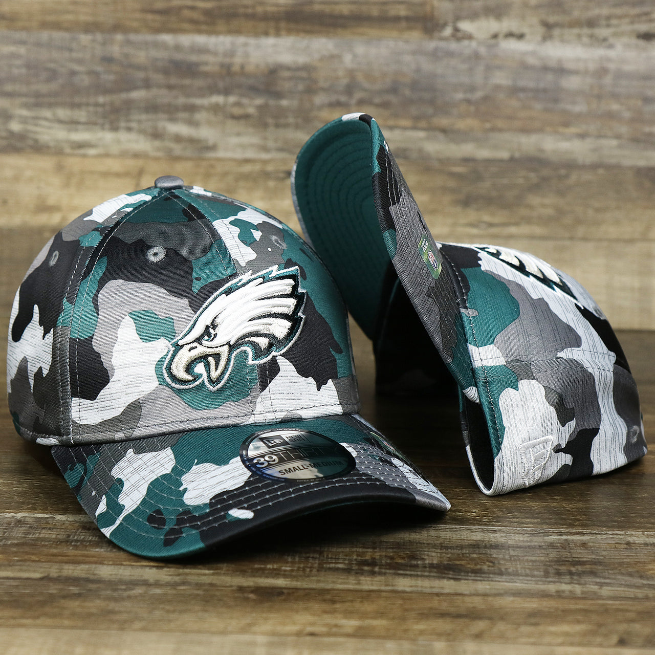 The Philadelphia Eagles Summer Training 2022 Camo 39Thirty FlexFit Cap | Midnight Green Camo 39Thirty Cap