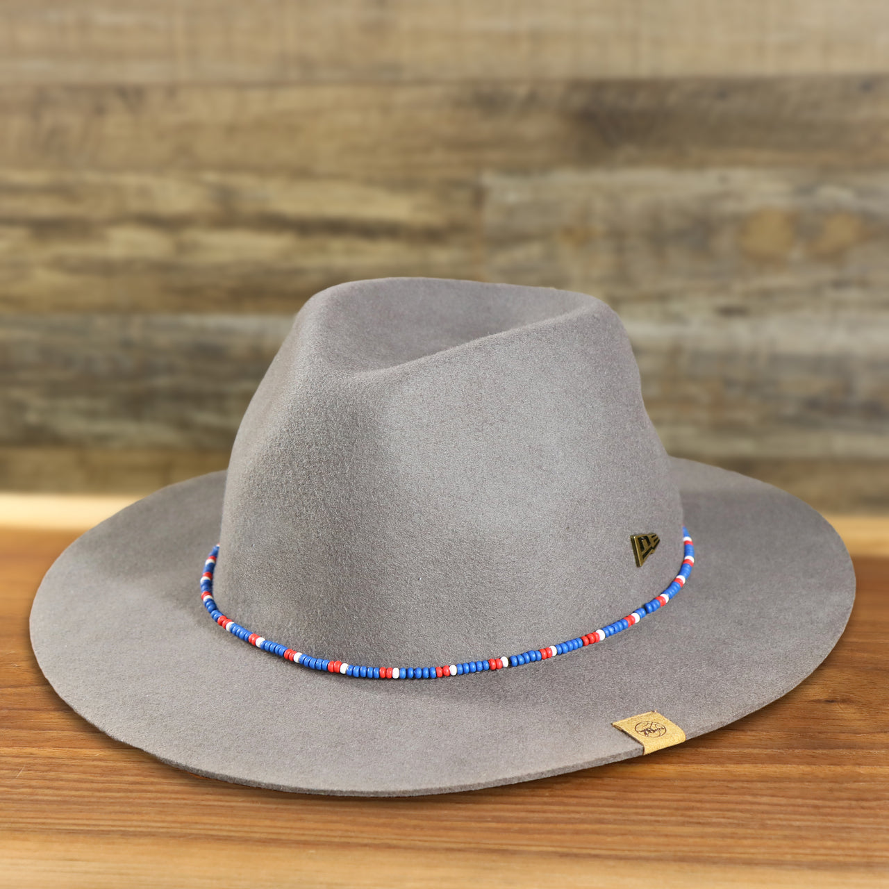 The Philadelphia 76ers Beaded Wide Brim Fedora Hat With Metal New Era Logo | Gray Fedora Hat