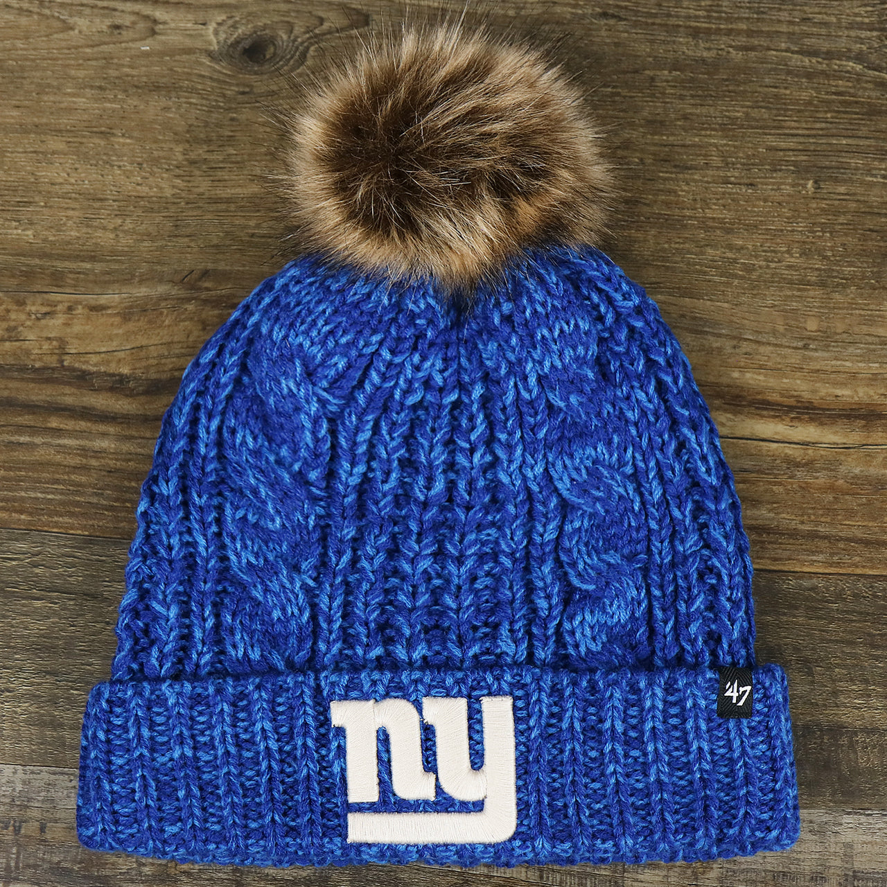 The Women’s New York Giants Logo Meeko Pom Pom Beanie | Royal Blue Women’s Beanie