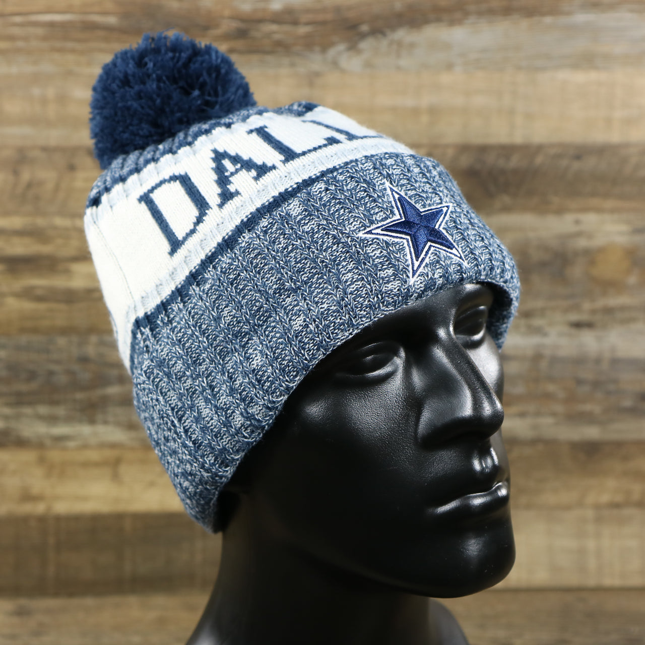 The Dallas Cowboys On Field Cuffed Fisherman Knit Beanie | Navy Blue Winter Beanie